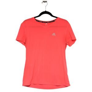 Adidas Size Medium Pink Short Sleeve Shirt Climalite Top
